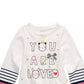 Camiseta infantil de algodão com estampa gráfica e manga comprida First Impressions para meninas, tamanho 2T
