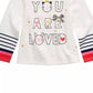 Camiseta infantil de algodão com estampa gráfica e manga comprida First Impressions para meninas, tamanho 2T