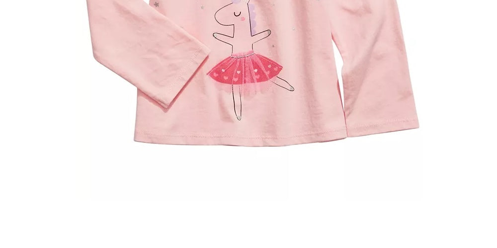 Camiseta Unicórnio Dançante para Menina First Impressions Rosa Tamanho 24 Meses
