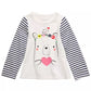 Camiseta infantil de algodão listrada com urso First Impressions para meninas, tamanho 3T