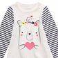 Camiseta infantil de algodão listrada com urso First Impressions para meninas, tamanho 3T