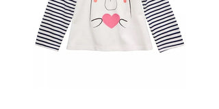 Camiseta infantil de algodão listrada com urso First Impressions para meninas, tamanho 3T