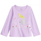 Camiseta infantil de manga comprida com elefante First Impressions para meninas, roxa, tamanho 3T