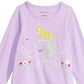 Camiseta infantil de manga comprida com elefante First Impressions para meninas, roxa, tamanho 3T