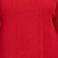 JM Collection Suéter feminino com textura metálica e broche para festa de fim de ano, tamanho médio, vermelho