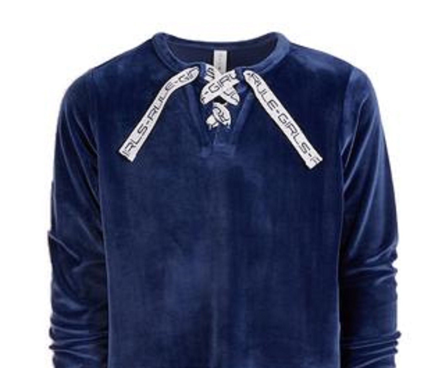 Ideologia Big Girls Moletom de veludo com cadarço azul escuro tamanho grande