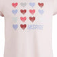 Camiseta estampada com corações para meninas Ideology Toddler Rosa Escuro Tamanho 4T