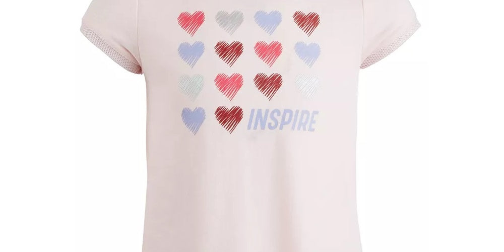 Camiseta estampada com corações para meninas Ideology Toddler Rosa Escuro Tamanho 4T