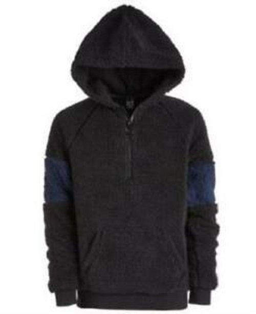 Ideology Big Boys Moletom com capuz de pele sintética preto tamanho grande