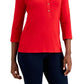 Camisa polo feminina de malha Charter Club vermelha - tamanho pequeno