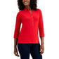 Camisa polo feminina de malha Charter Club vermelha tamanho X-S