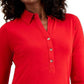 Camisa polo feminina de malha Charter Club vermelha tamanho X-S
