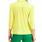 Camisa polo feminina de malha Charter Club, tamanho grande, dourada