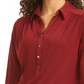 Camisa polo feminina Charter Club manga 3/4 vinho tamanho pequeno médio
