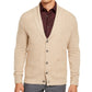 Cardigan masculino de cashmere com botões Tasso Elba, marrom, tamanho grande