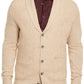 Cardigan masculino de cashmere com botões Tasso Elba, marrom, tamanho grande