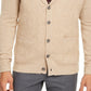 Cardigan masculino de cashmere com botões Tasso Elba, marrom, tamanho grande