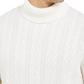 Suéter de gola alta texturizado de cashmere masculino Tasso Elba, bege, tamanho pequeno