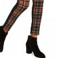 Calça skinny feminina com frente xadrez da INC International Concepts, preta, tamanho 2