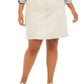 Karen Scott Saia-saia feminina plus size de malha com cós alto, bege, tamanho 16W