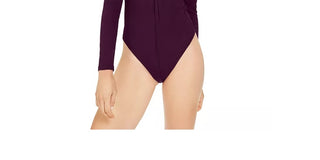 Bar III Feminino Borgonha Manga Longa Decote V Body Terno Top Vermelho Tamanho Grande