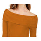 Suéter feminino canelado ombro a ombro INC International Concepts, tamanho P, amarelo médio