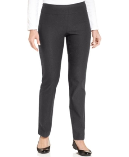 Calça feminina Charter Club Petite Cambridge Tummy-Control Slim-Leg cinza tamanho 16X3