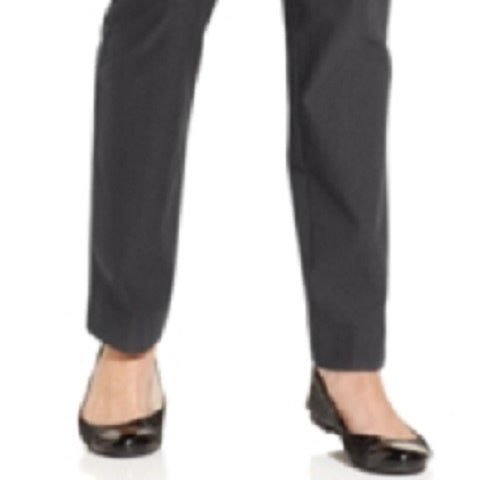 Calça feminina Charter Club Petite Cambridge Tummy-Control Slim-Leg cinza tamanho 16X3