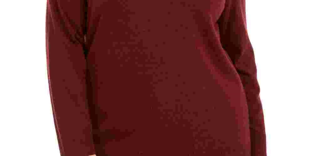 Suéter feminino plus size com decote em V da INC International Concepts, vermelho, tamanho 0X