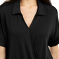 Blusa de malha com gola Alfani feminina, preta, tamanho pequeno médio