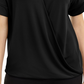 Blusa de malha com gola Alfani feminina, preta, tamanho pequeno médio
