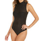 INC International Concepts Body feminino listrado com tanga, preto, tamanho extragrande