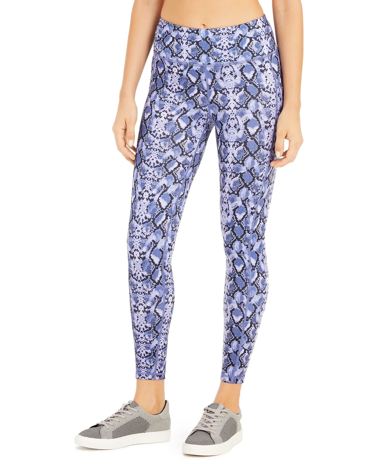 Leggings femininas com estampa de python da Ideology, roxas, tamanho XX-G