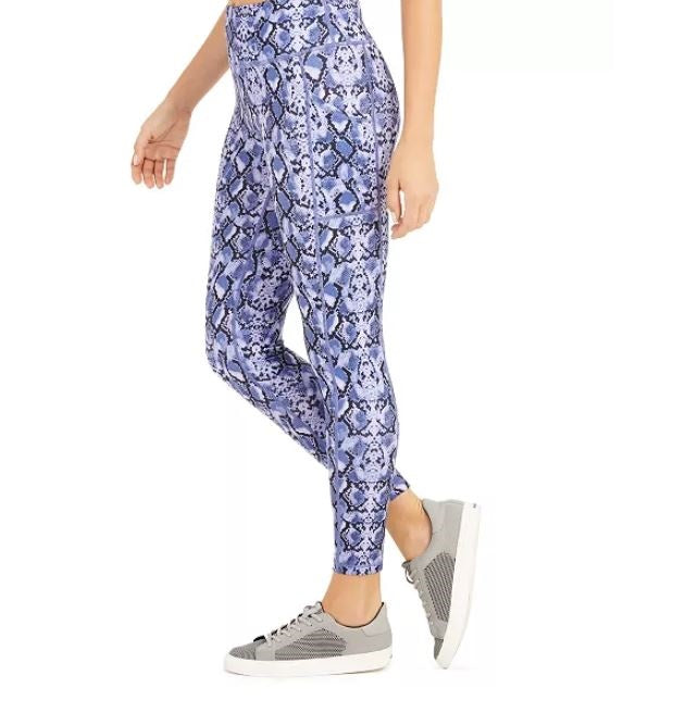 Leggings femininas com estampa de python da Ideology, roxas, tamanho XX-G