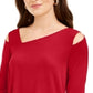 Top assimétrico com recorte feminino Alfani, vermelho, tamanho pequeno e pequeno