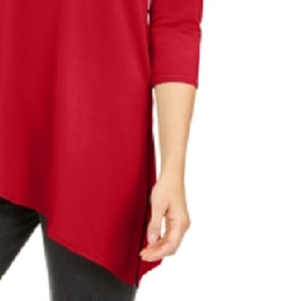 Top assimétrico com recorte feminino Alfani, vermelho, tamanho pequeno e pequeno