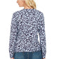 Karen Scott Cardigan Feminino Estampado Azul Tamanho XS