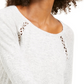 Suéter Peekaboo Grommet Feminino da INC International Concepts, Cinza, Tamanho Pequeno