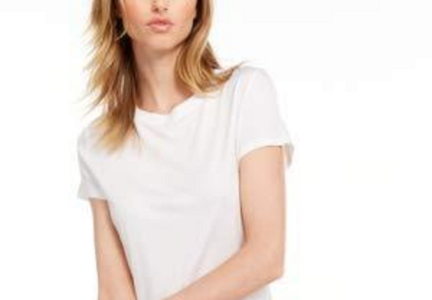 Camiseta feminina lisa com amarração nas costas Maison Jules, branca, tamanho médio
