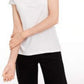 Camiseta feminina lisa com amarração nas costas Maison Jules, branca, tamanho médio