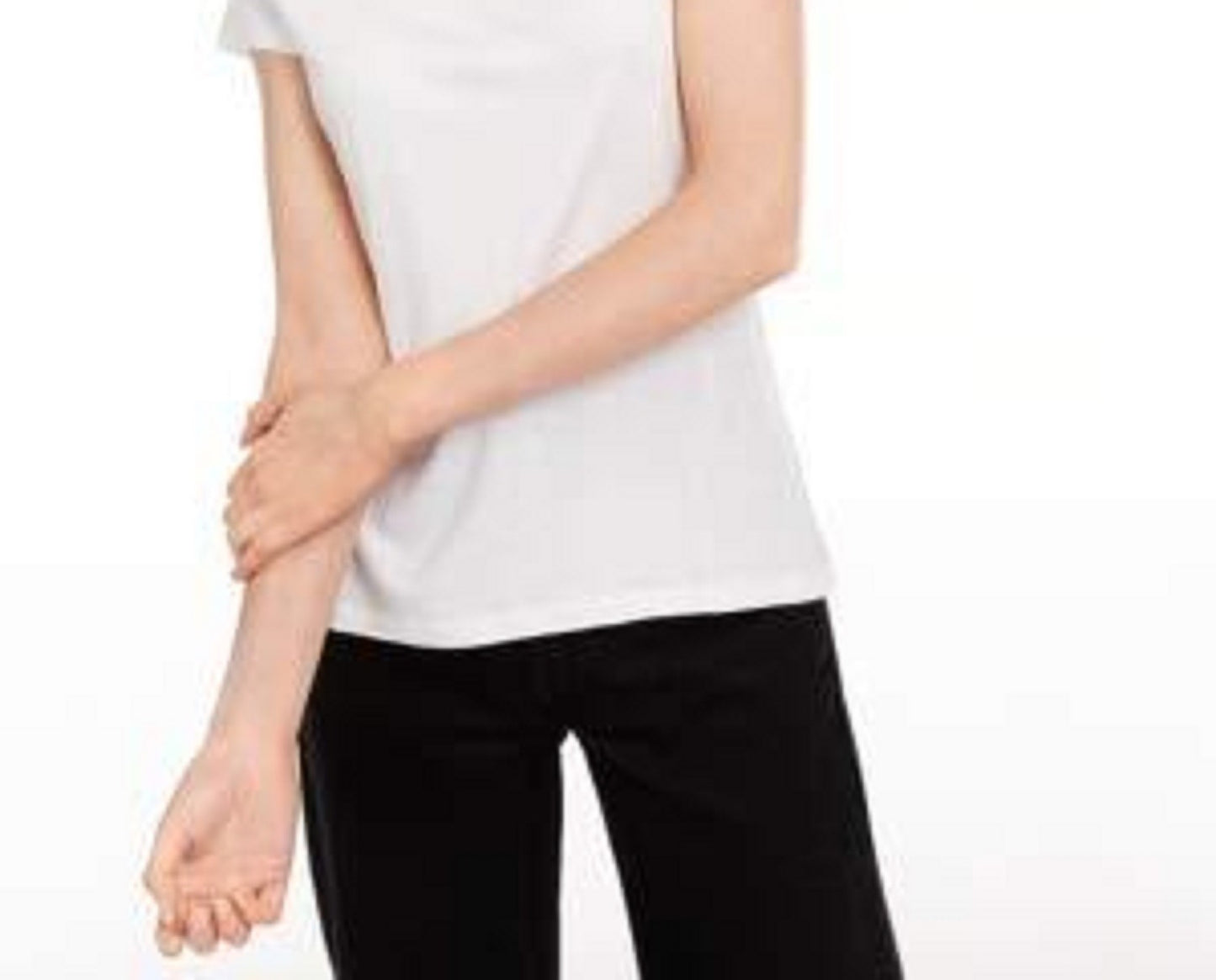 Camiseta feminina lisa com amarração nas costas Maison Jules, branca, tamanho médio