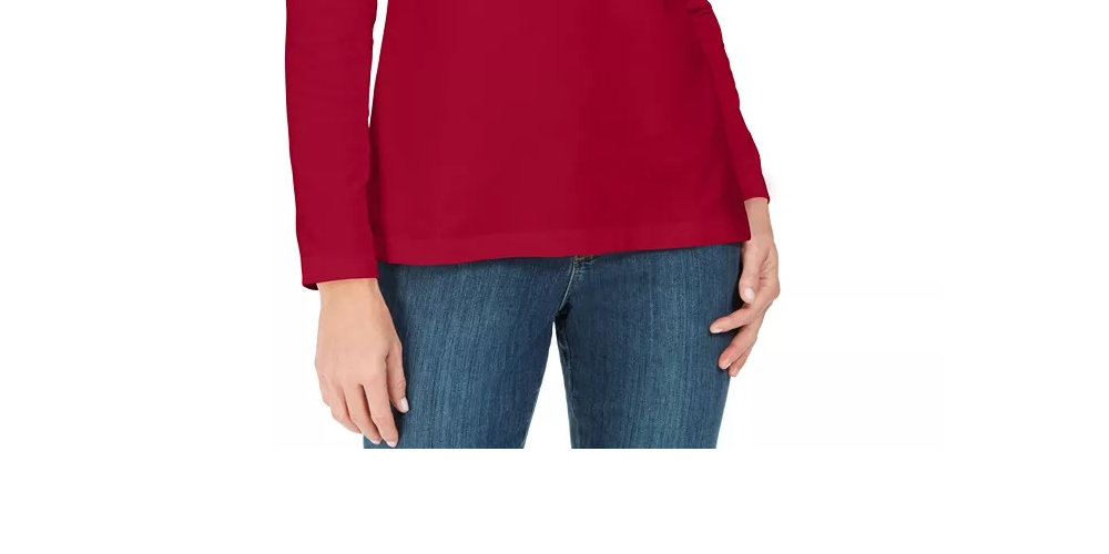 Moletom feminino Karen Scott com cadarço French Terry vermelho tamanho XX-G