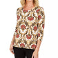 Blusa feminina estampada em jacquard, preta, tamanho pequeno, da coleção JM