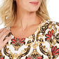 Blusa feminina estampada em jacquard, preta, tamanho pequeno, da coleção JM