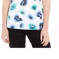 Karen Scott Top Henley Estampado Feminino Branco Tamanho Médio