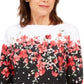 Blusa feminina Karen Scott Emily com estampa de gola canoa, preta, tamanho médio
