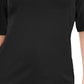 Blusa feminina Karen Scott com decote em V e detalhe de botão, preta, tamanho pequeno