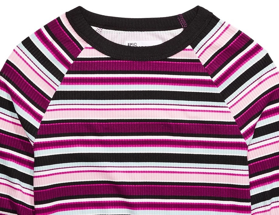 Top listrado Epic Threads Big Girls roxo escuro tamanho pequeno