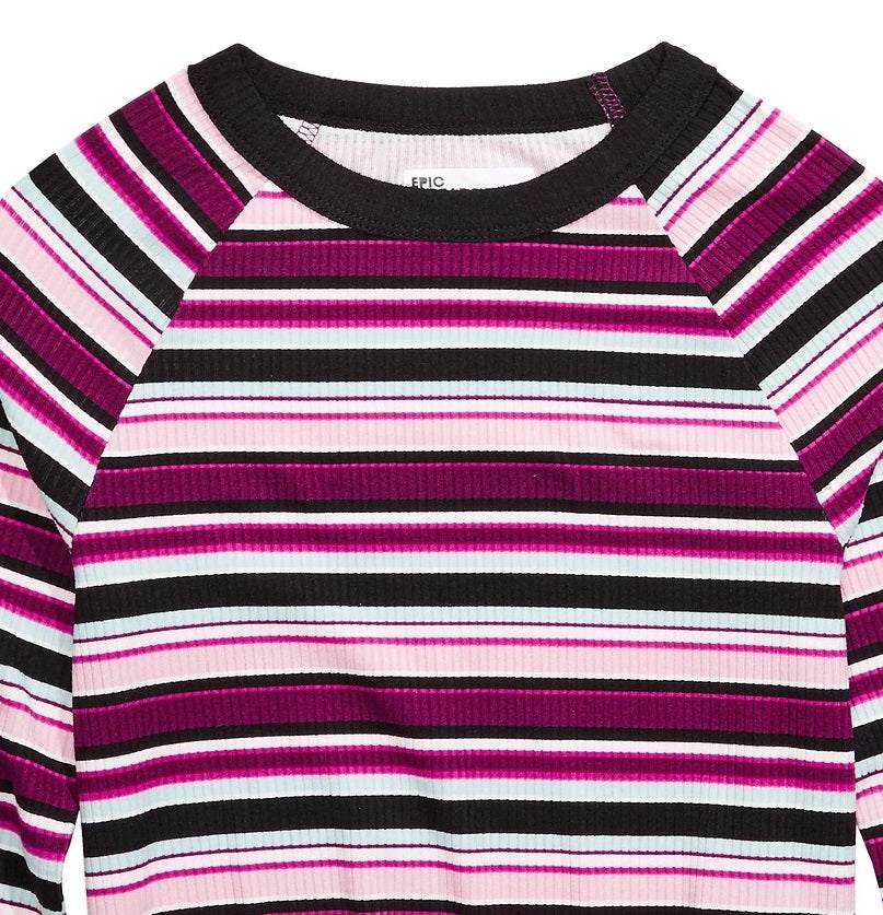 Top listrado Epic Threads Big Girls roxo escuro tamanho extra grande