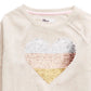 Moletom com lantejoulas e coração para meninas grandes da Epic Threads, tamanho médio, branco